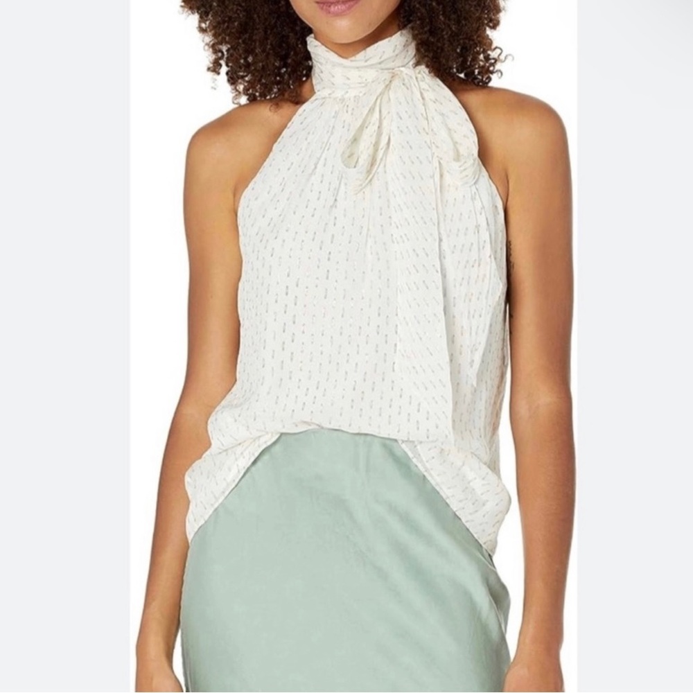 NEW RAMY BROOK IVORY METALLIC SLEEVELESS TOP - Picture 7 of 7
